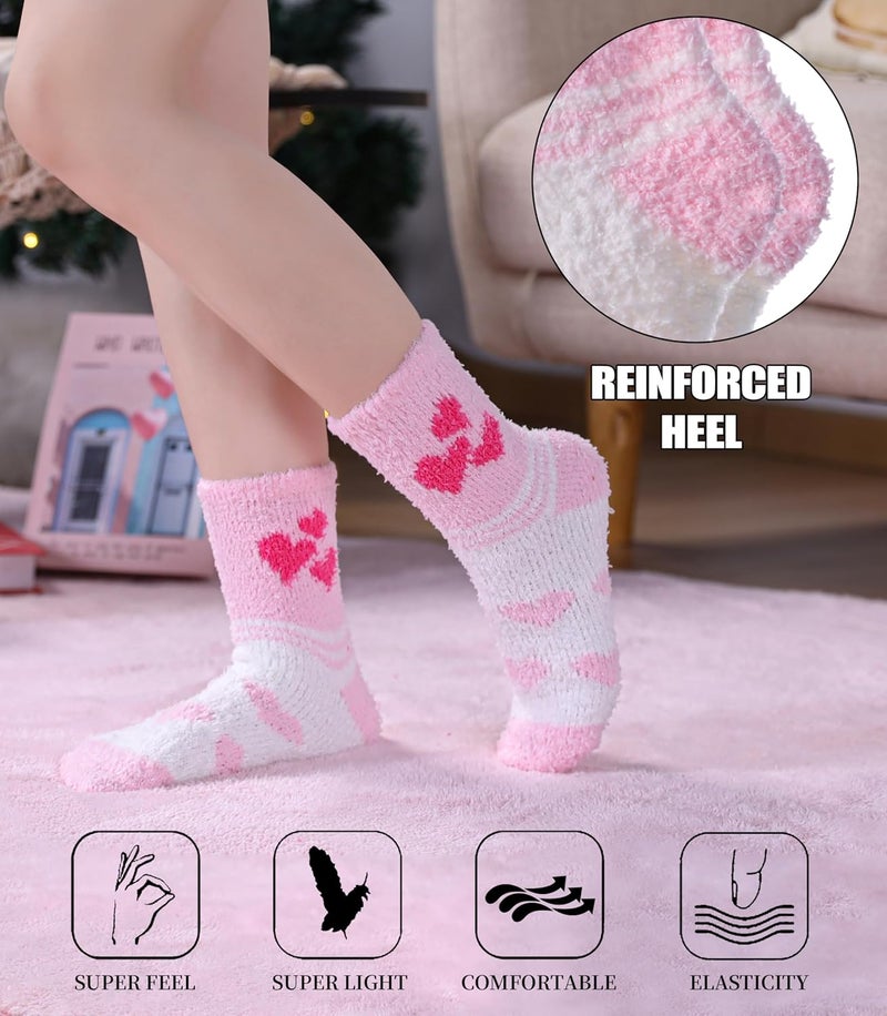 SDBING Fuzzy Socks for Women Soft Fluffy Home Sleeping Socks Cozy Warm Slipper Socks 6 or 5 Pairs - Image 5